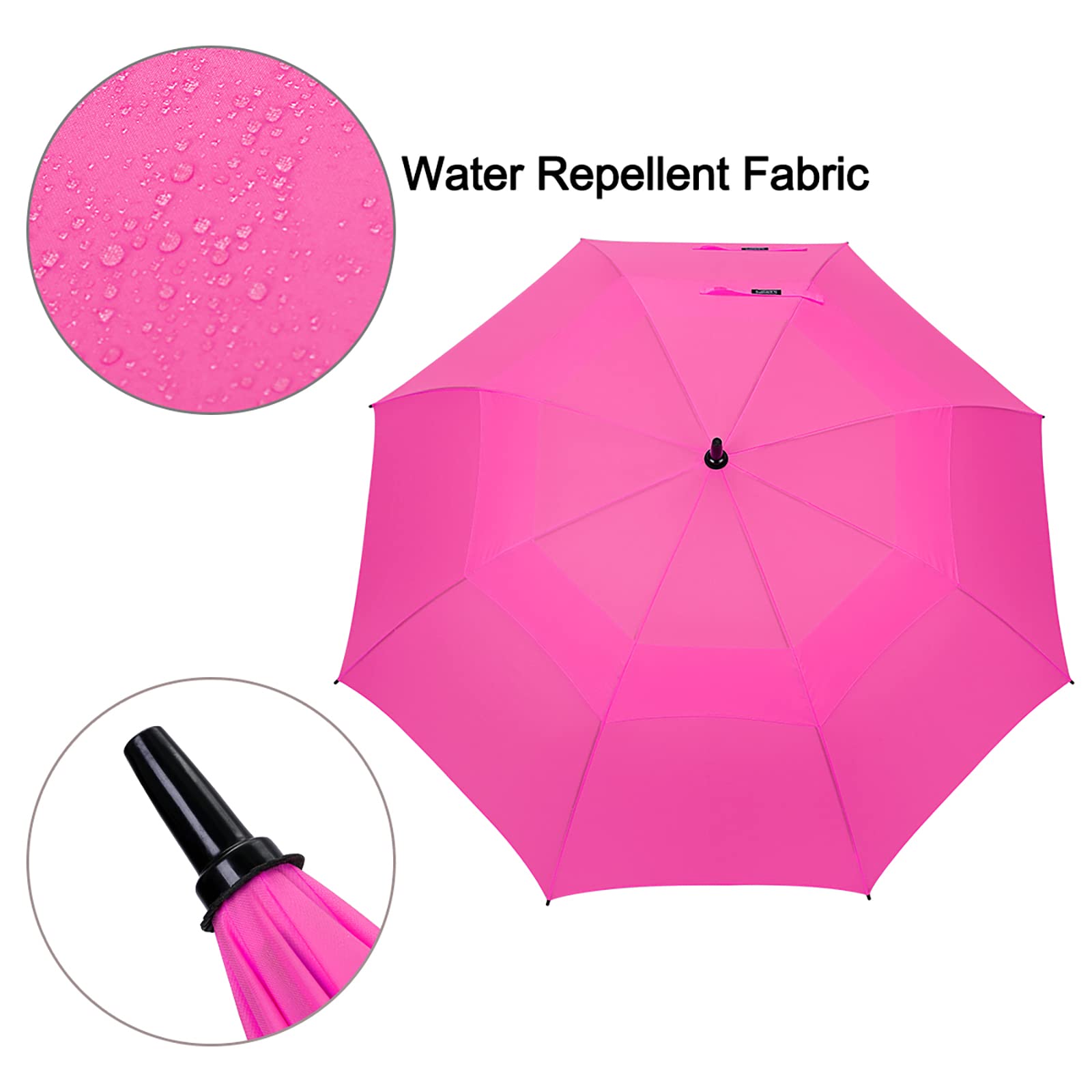 G4Free G4Free Automatic Open Golf Umbrella Double Canopy Vented Stick Umbrellas 