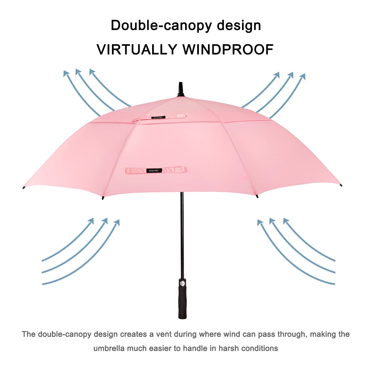 G4Free G4Free Automatic Open Golf Umbrella Double Canopy Vented Stick Umbrellas 