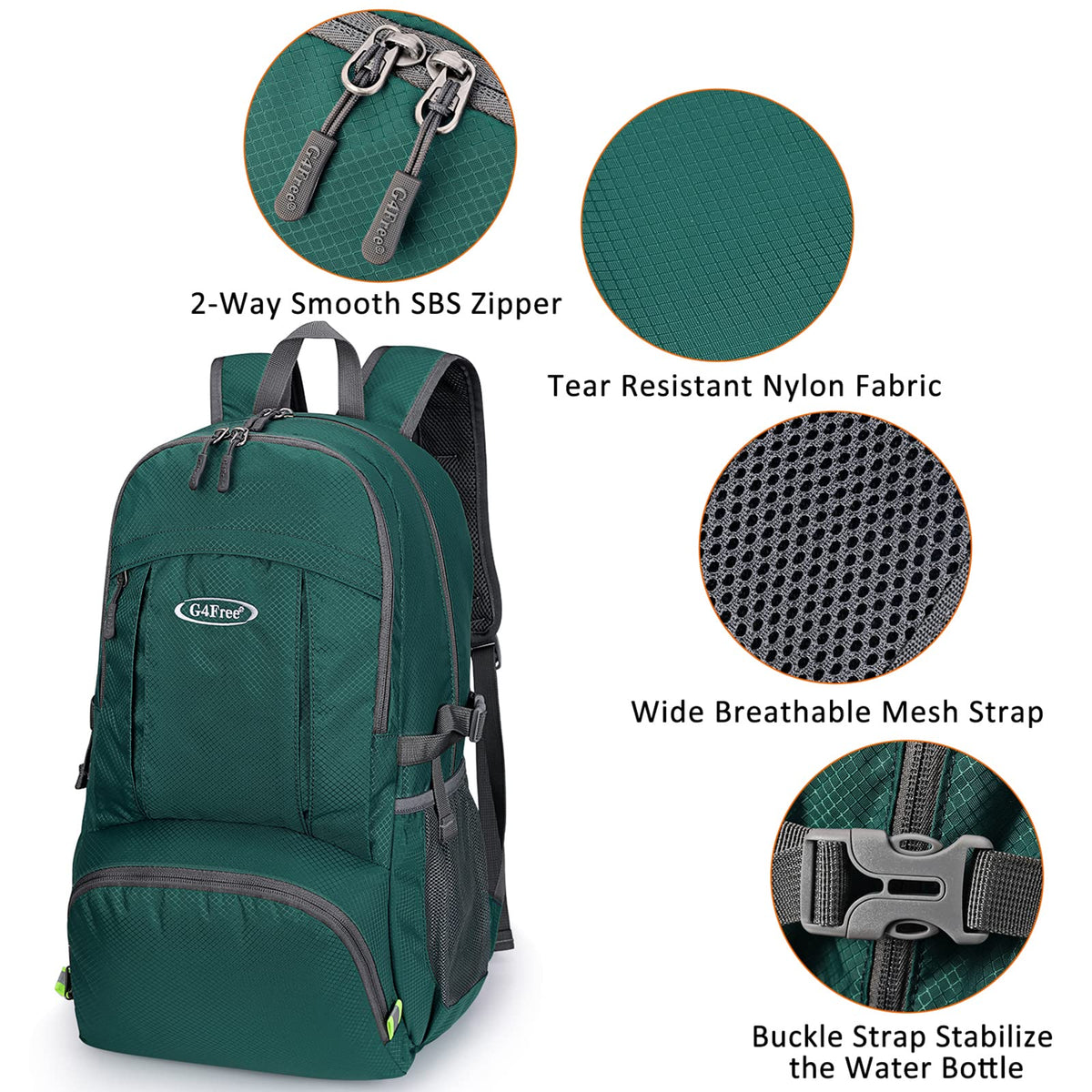 G4Free G4Free 40L Lightweight Packable Hiking Backpack 