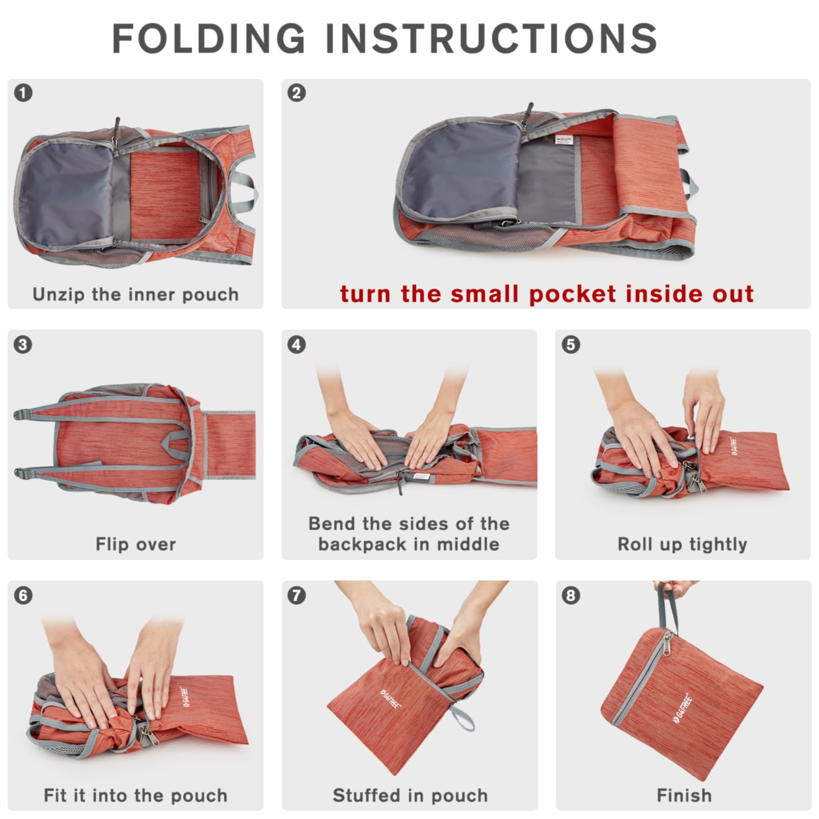 G4Free G4Free 10L Small Travel Hiking Daypack 