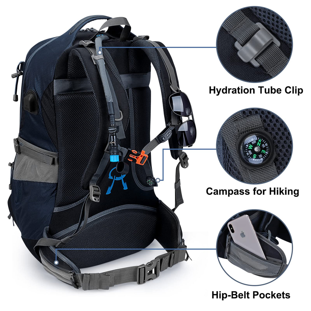 G4Free G4Free 50L Hiking Backpack with Rain Cover for Men Women 