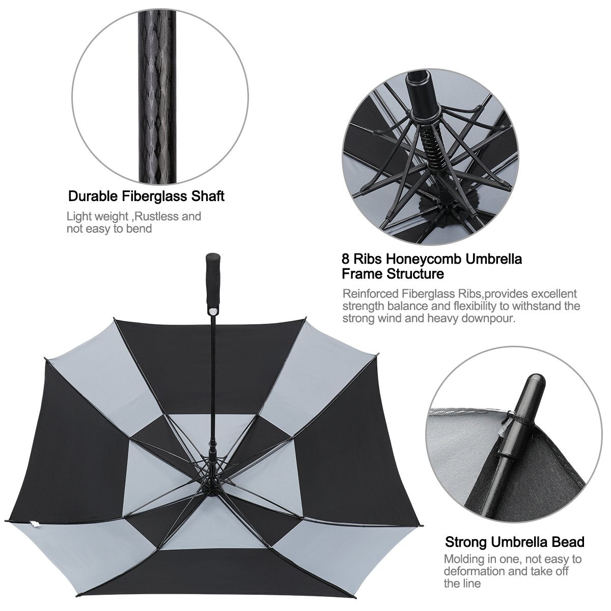 G4Free G4Free Extra Large Golf Umbrella 62/68 inch Vented Square Umbrella 