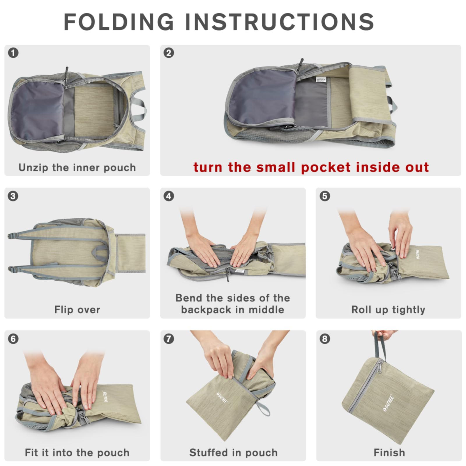 G4Free G4Free 10L Small Travel Hiking Daypack 