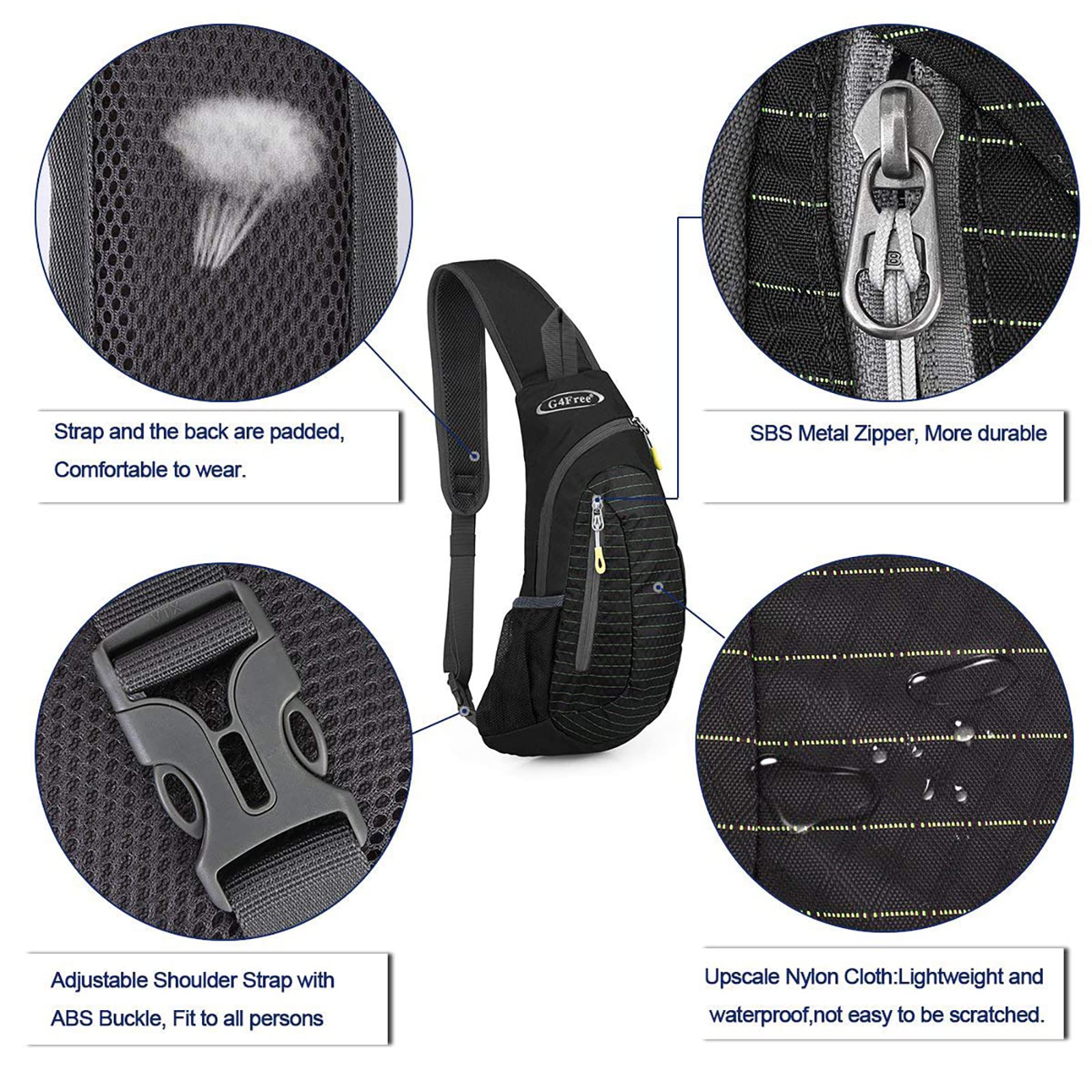 G4Free G4Free Sling Bags Men Shoulder Backpack Small Cross Body Chest Sling Backpack 