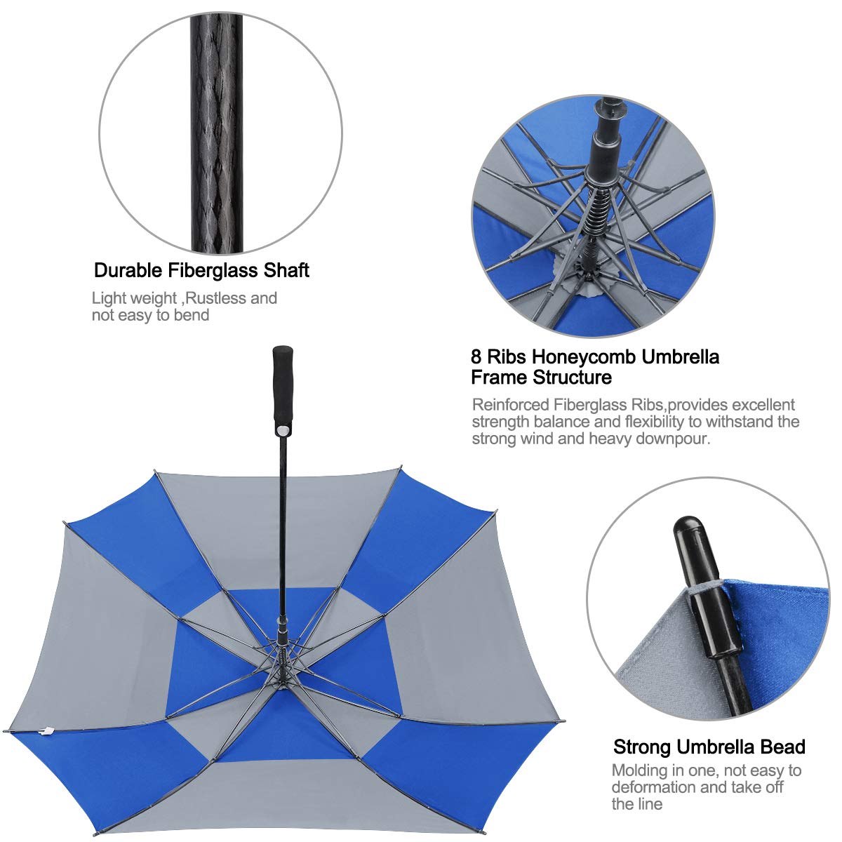 G4Free G4Free Square Windproof Auto Open Stick Umbrella 