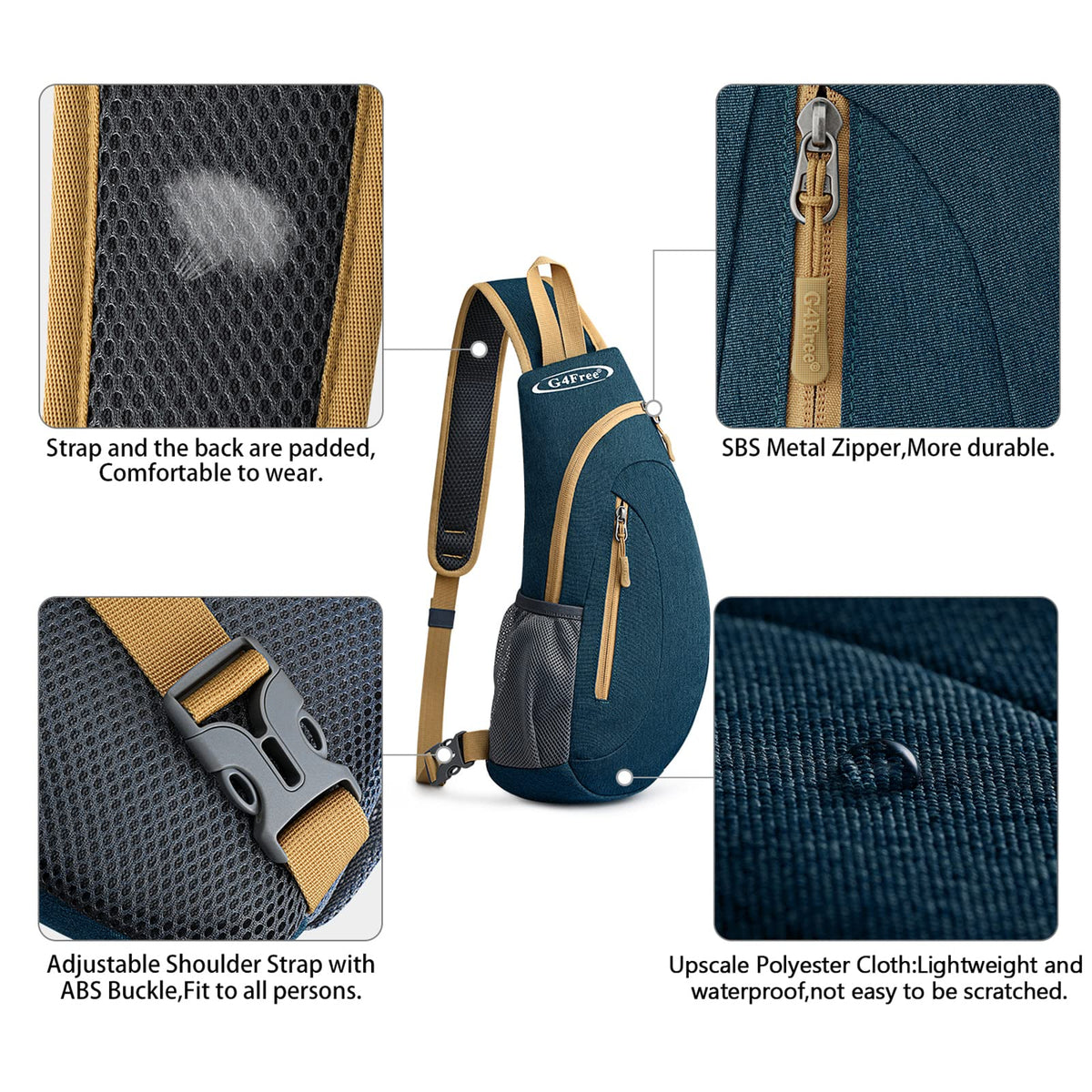 G4Free G4Free Sling Bags Men Shoulder Backpack Small Cross Body Chest Sling Backpack 