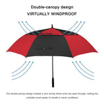 G4Free G4Free Automatic Open Golf Umbrella Double Canopy Vented Stick Umbrellas 