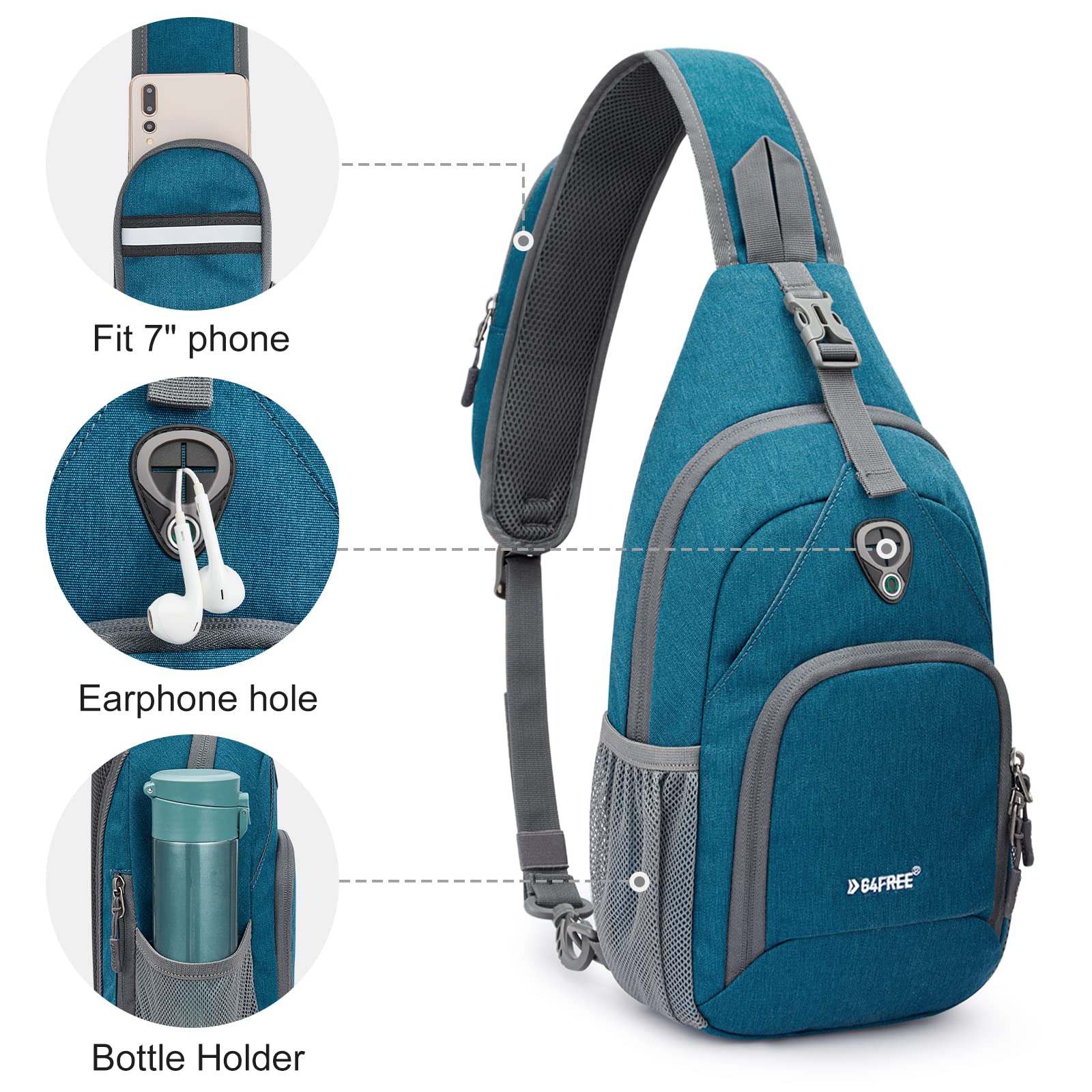 G4Free G4Free RFID Sling Bag for Hiking Outdoor 