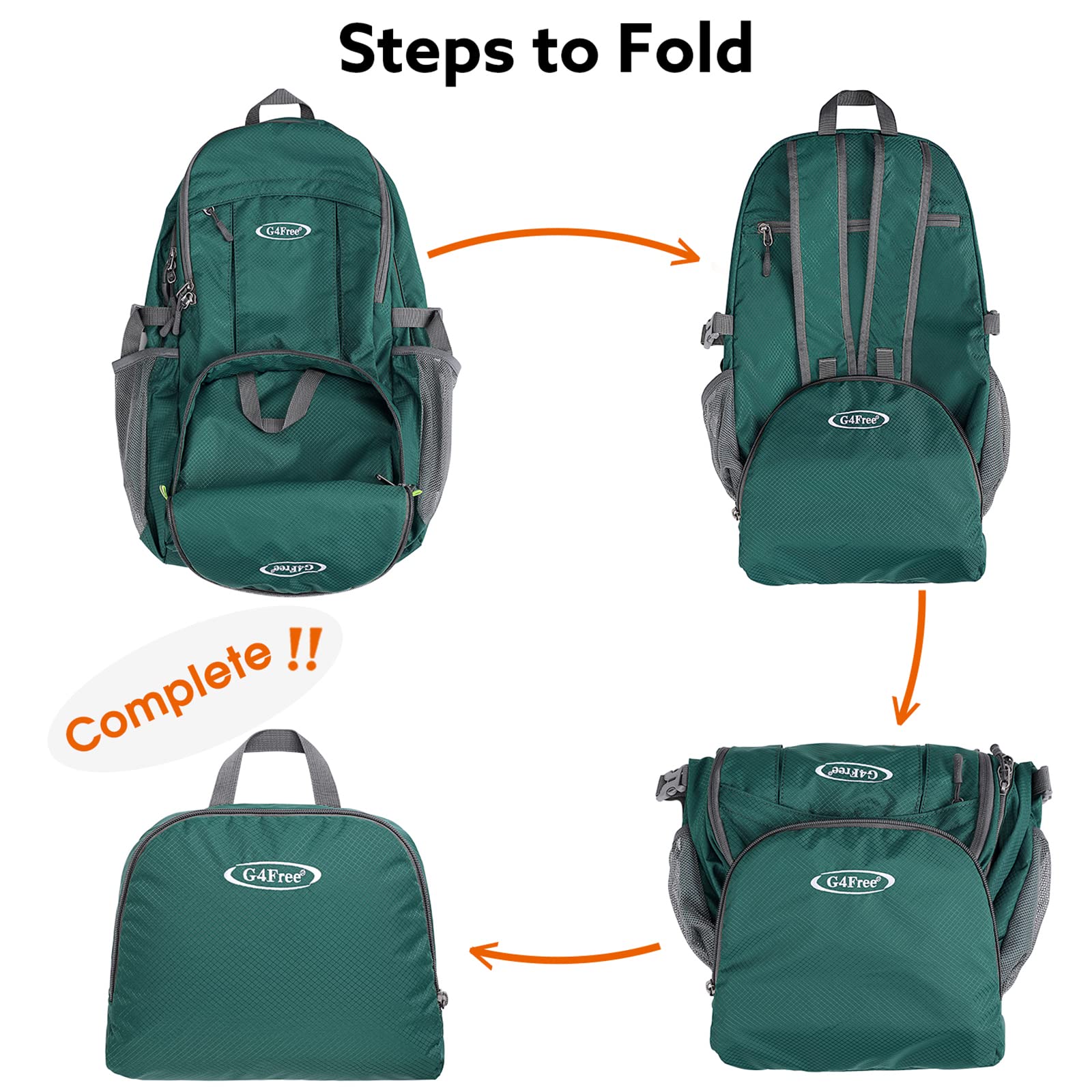 G4Free G4Free 40L Lightweight Packable Hiking Backpack 