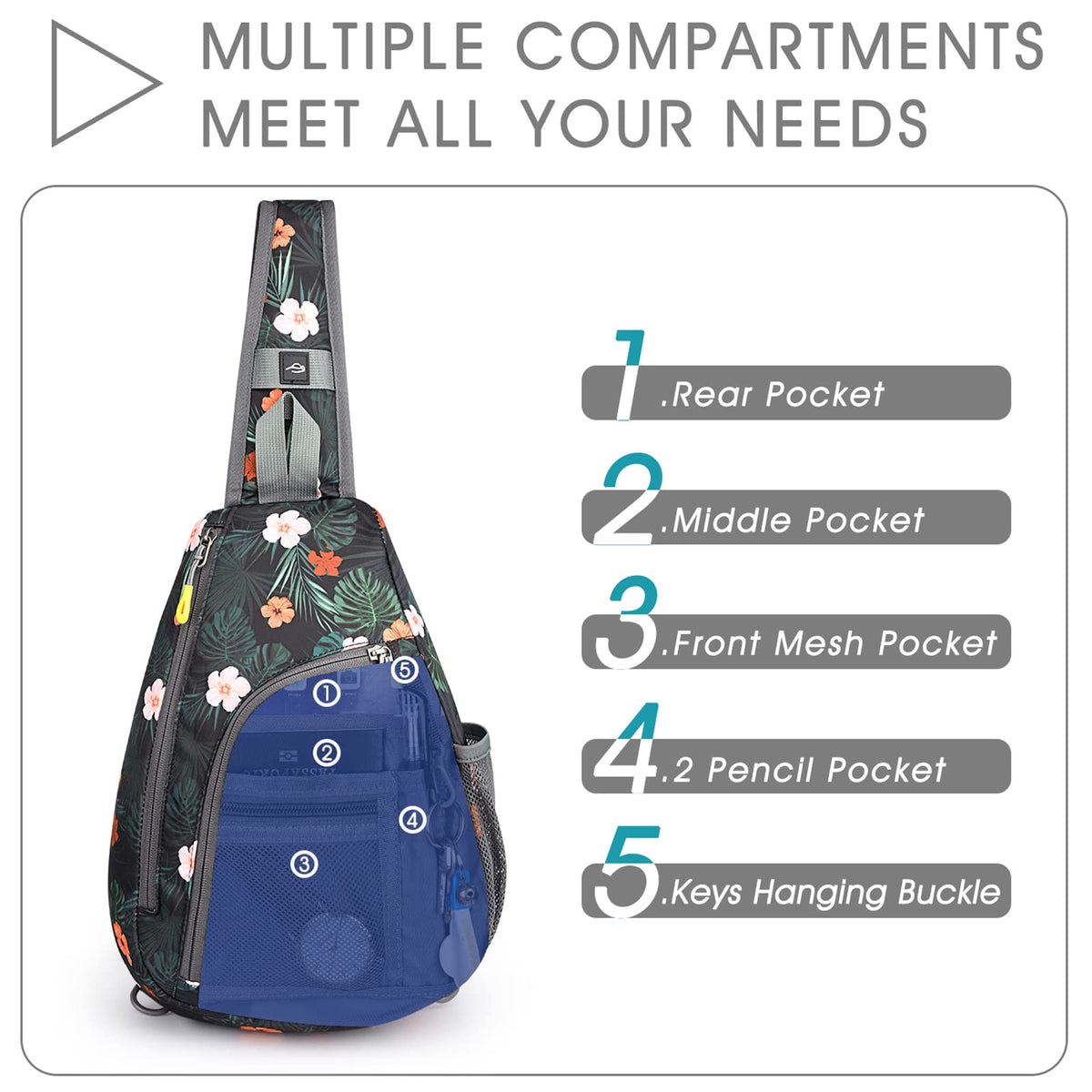 G4Free G4Free RFID Sling Bag Crossbody Backpack 