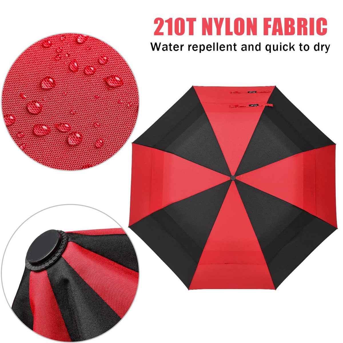 G4Free G4Free 62 Inch Portable Automatic Open Oversize Vented Double Canopy Umbrellas 