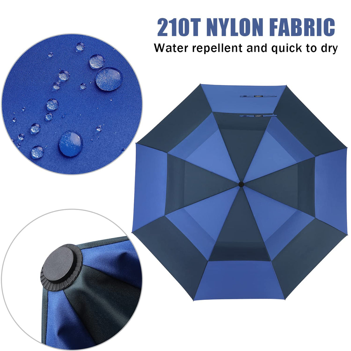 G4Free G4Free 62 Inch Portable Automatic Open Oversize Vented Double Canopy Umbrellas 