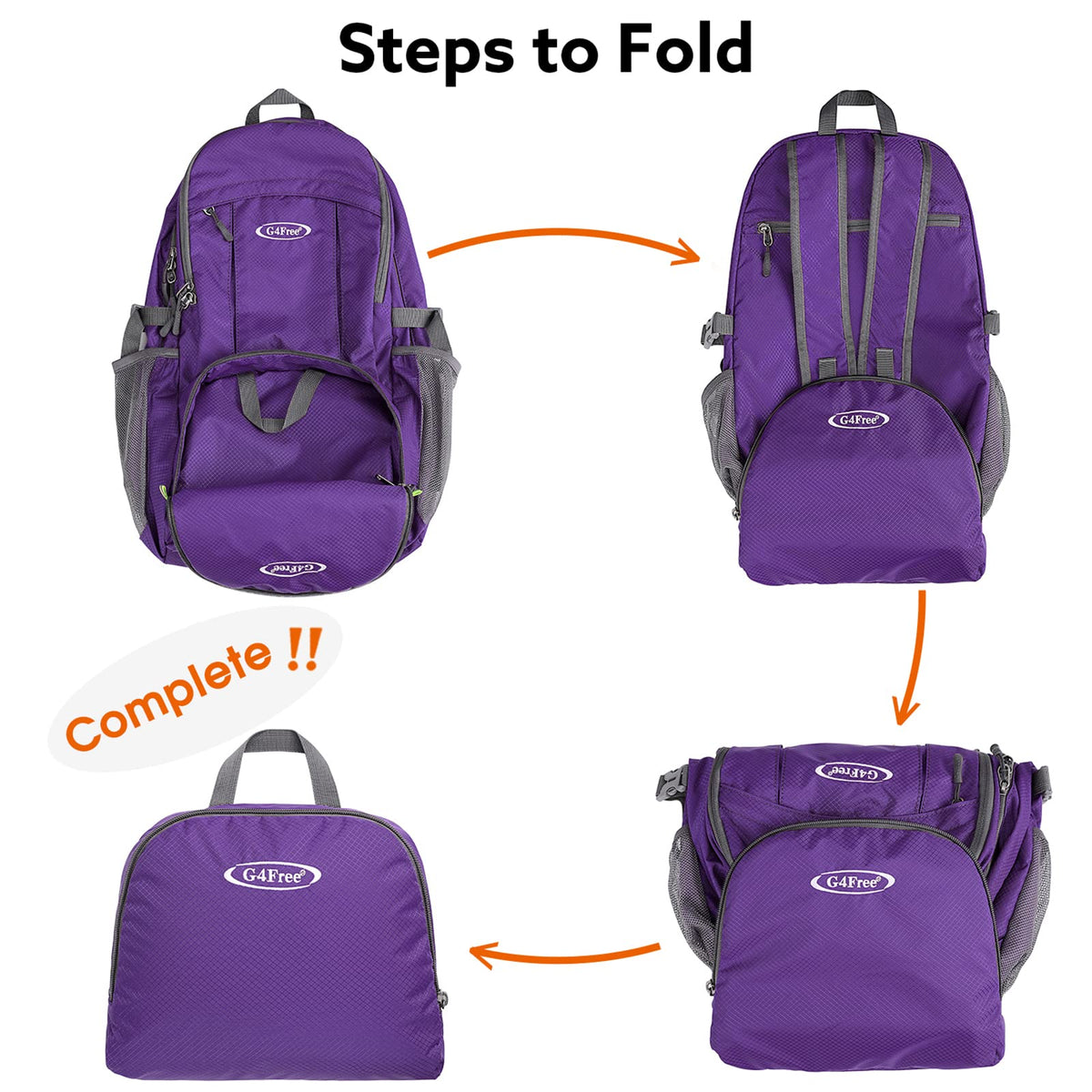 G4Free G4Free 40L Lightweight Packable Hiking Backpack 