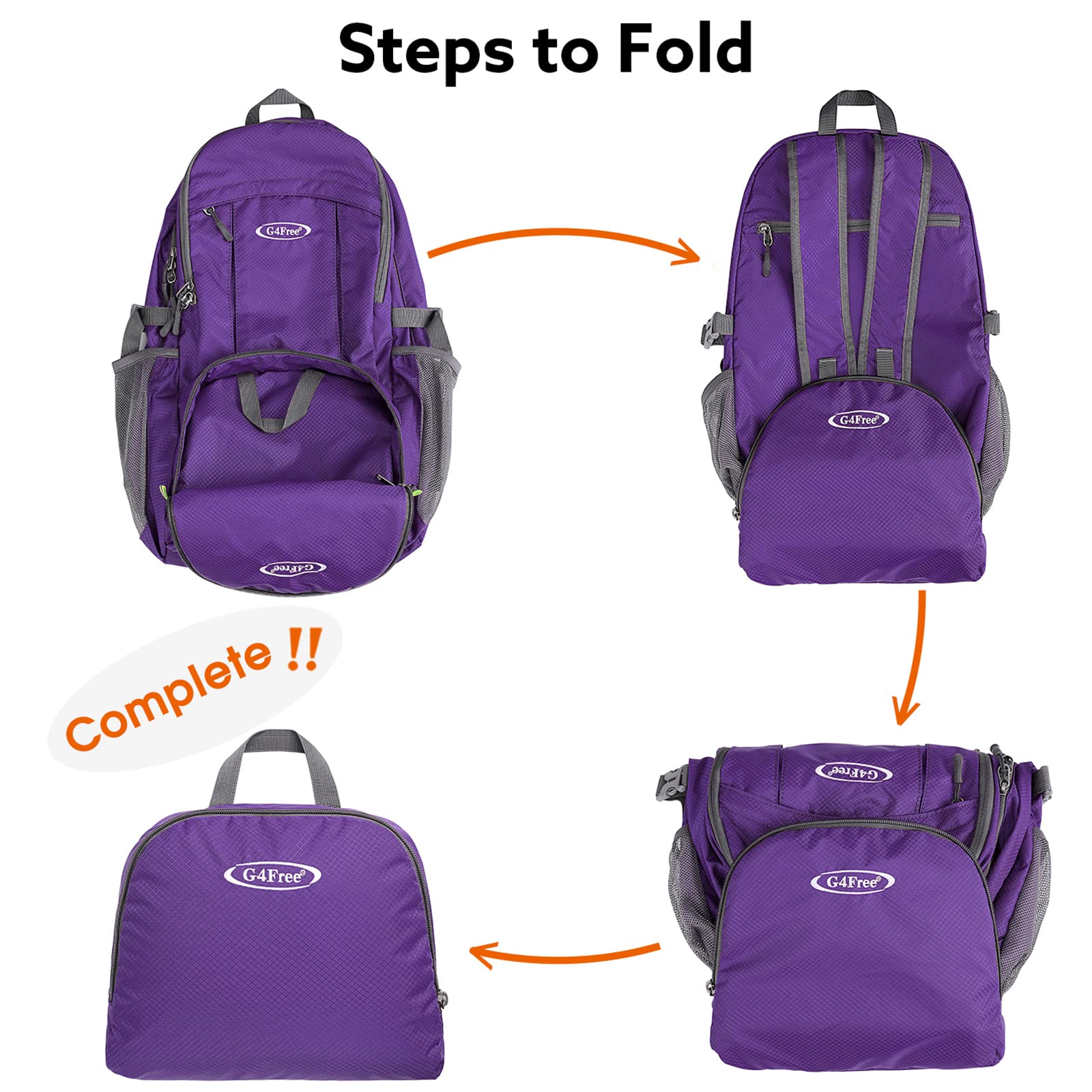 G4Free G4Free 40L Lightweight Packable Hiking Backpack 