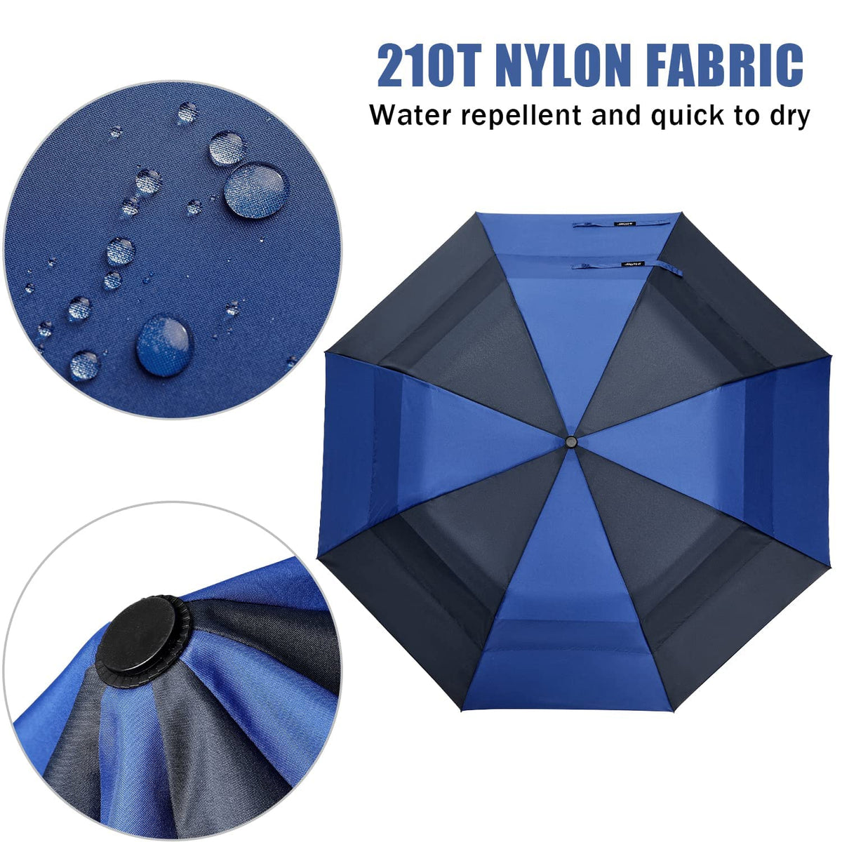 G4Free G4Free 62 Inch Portable Automatic Open Oversize Vented Double Canopy Umbrellas 