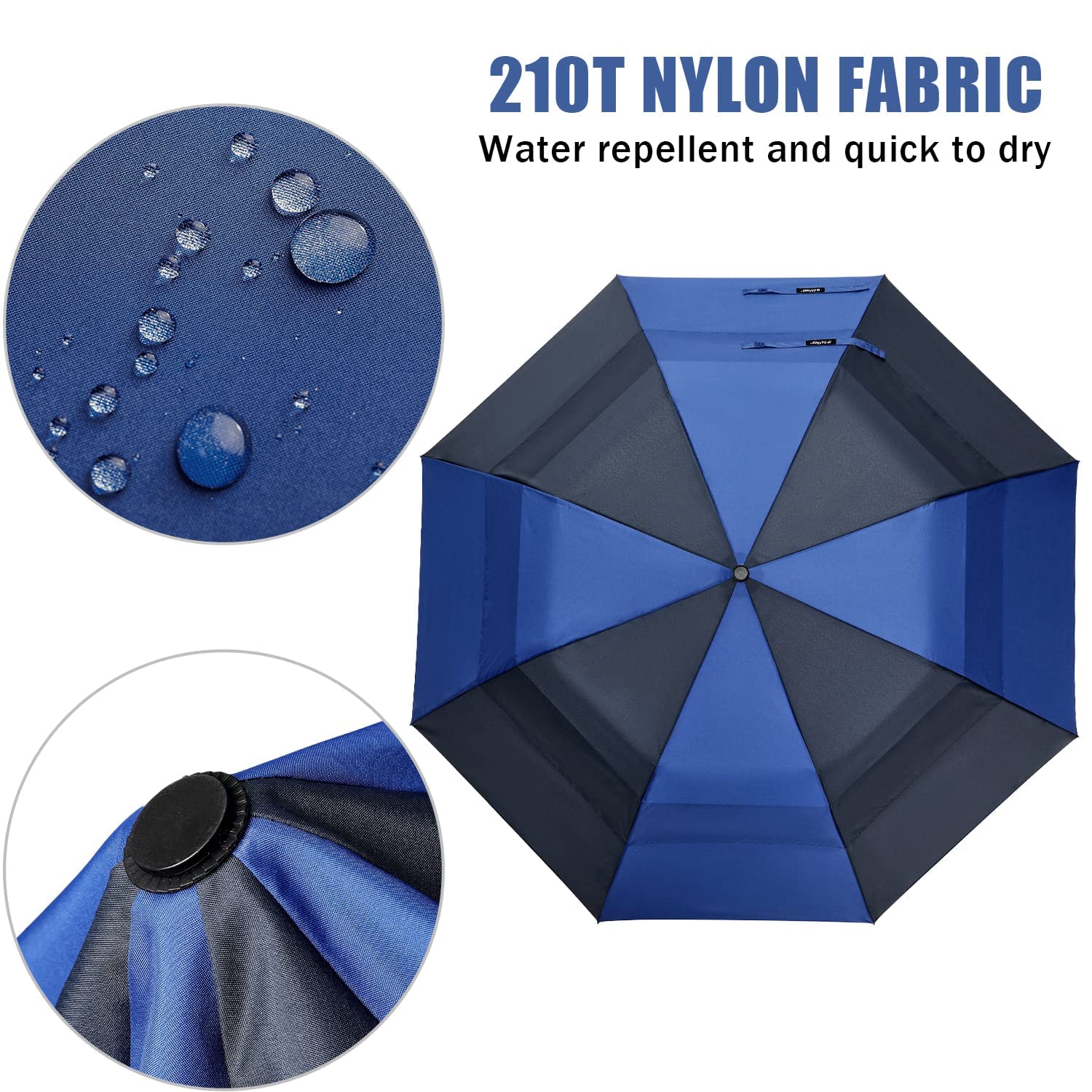 G4Free G4Free 62 Inch Portable Automatic Open Oversize Vented Double Canopy Umbrellas 