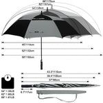 G4Free G4Free Automatic Open Golf Umbrella Double Canopy Vented Stick Umbrellas 