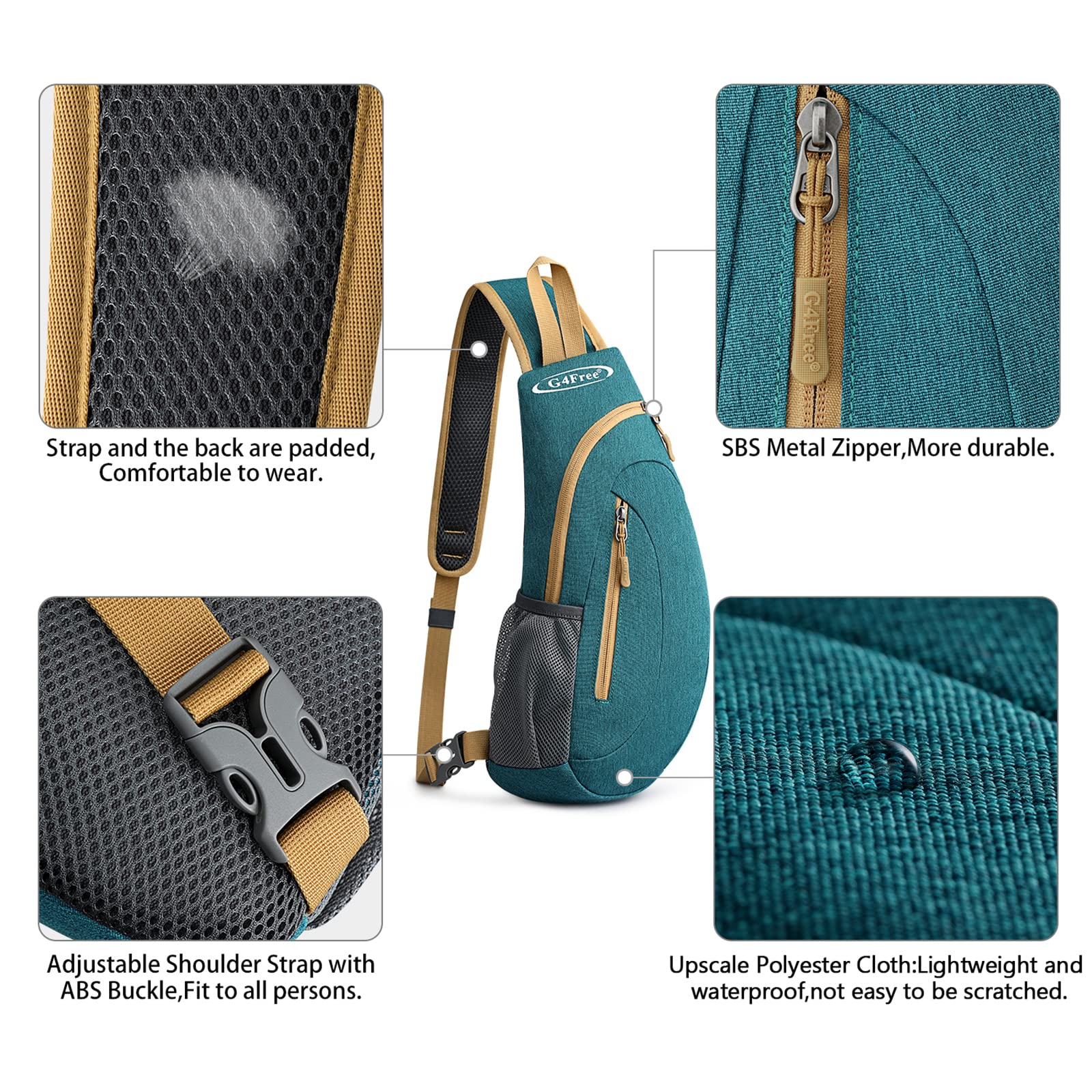 G4Free G4Free Sling Bags Men Shoulder Backpack Small Cross Body Chest Sling Backpack 