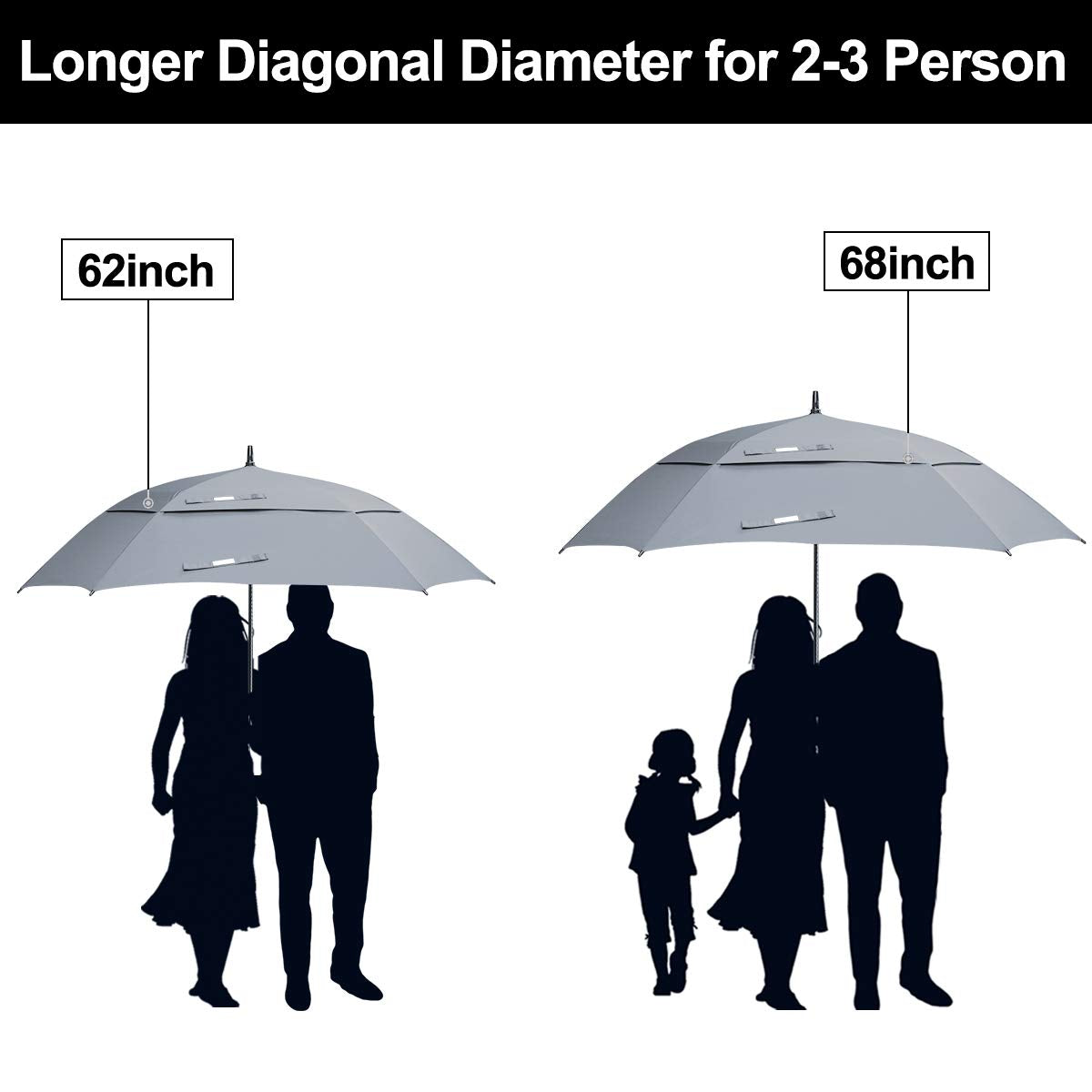 G4Free G4Free Square Windproof Auto Open Stick Umbrella 