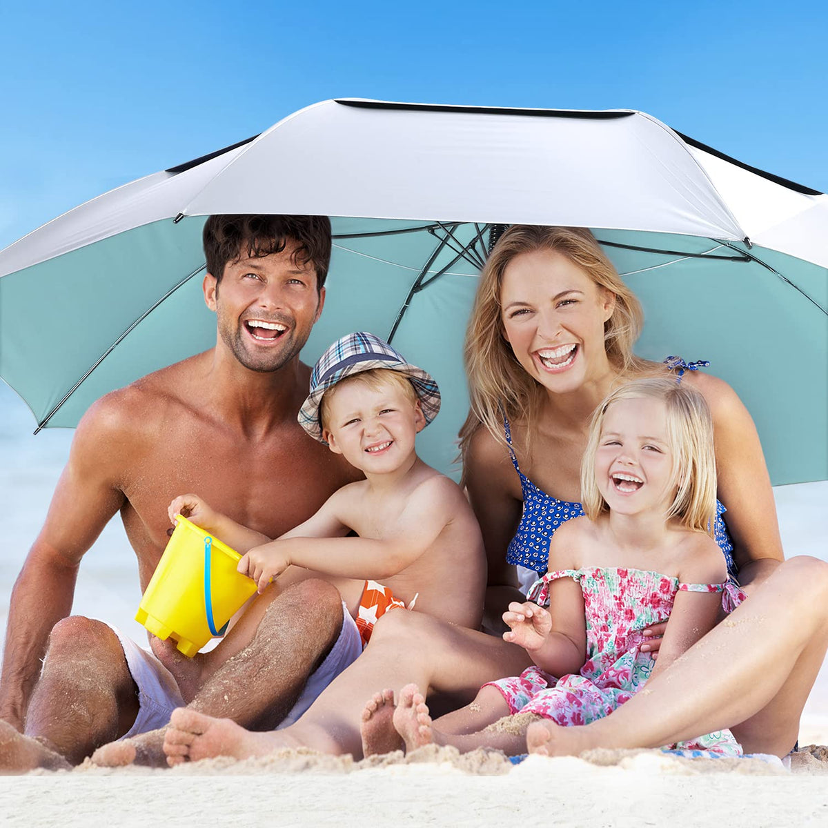 G4Free G4Free 72 Inch Oversized Vented Double Canopy Umbrella for Family 