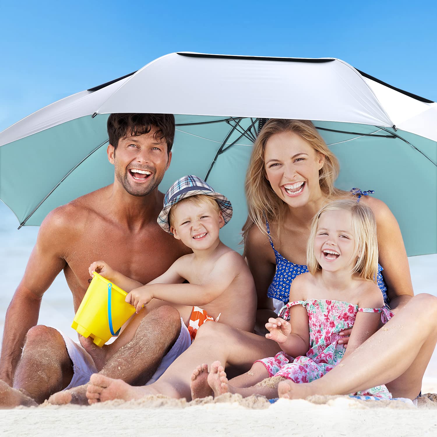 G4Free G4Free 72 Inch Oversized Vented Double Canopy Umbrella for Family 