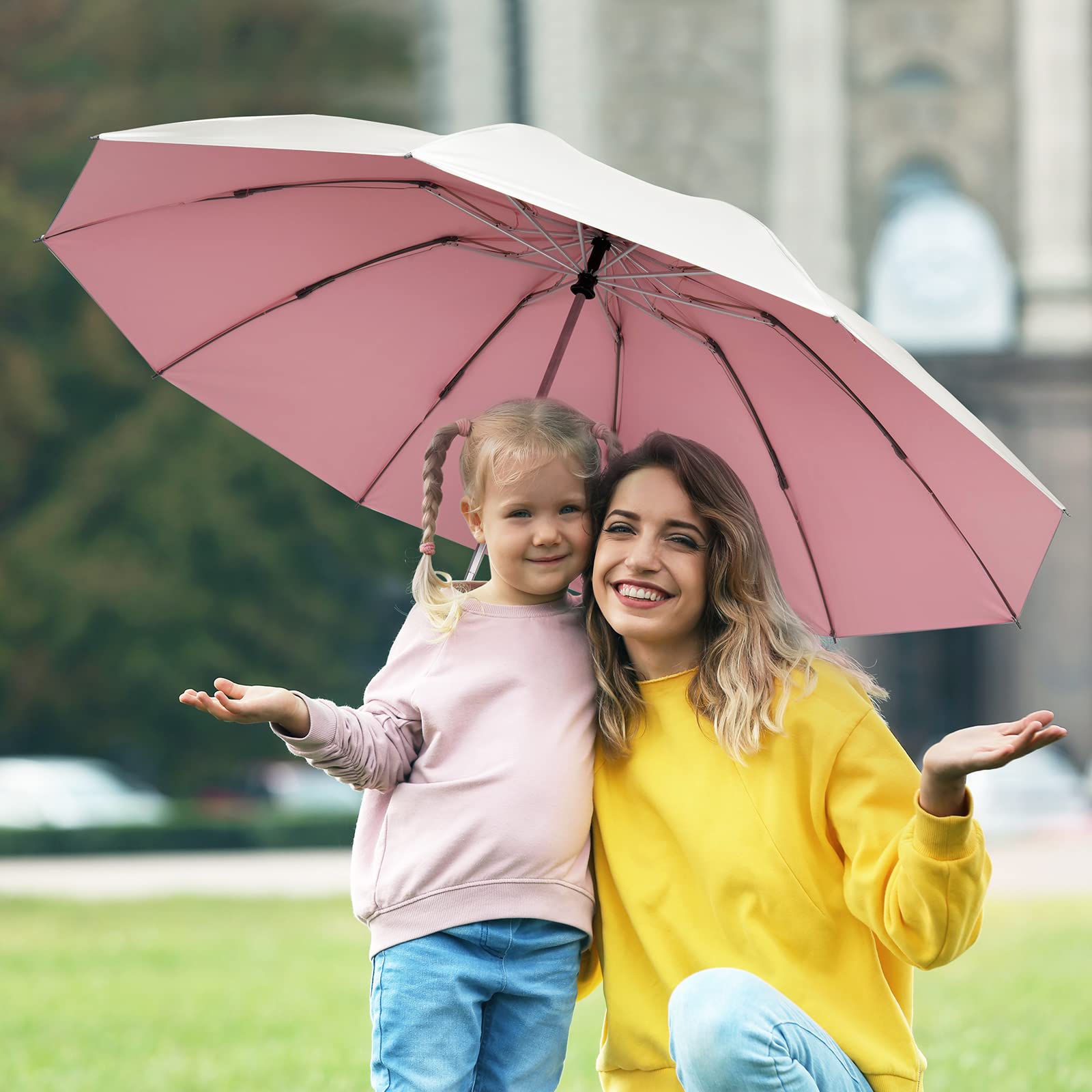 G4Free G4Free UPF 50+ UV Protection 54 Inch Large Reverse Travel Umbrella 