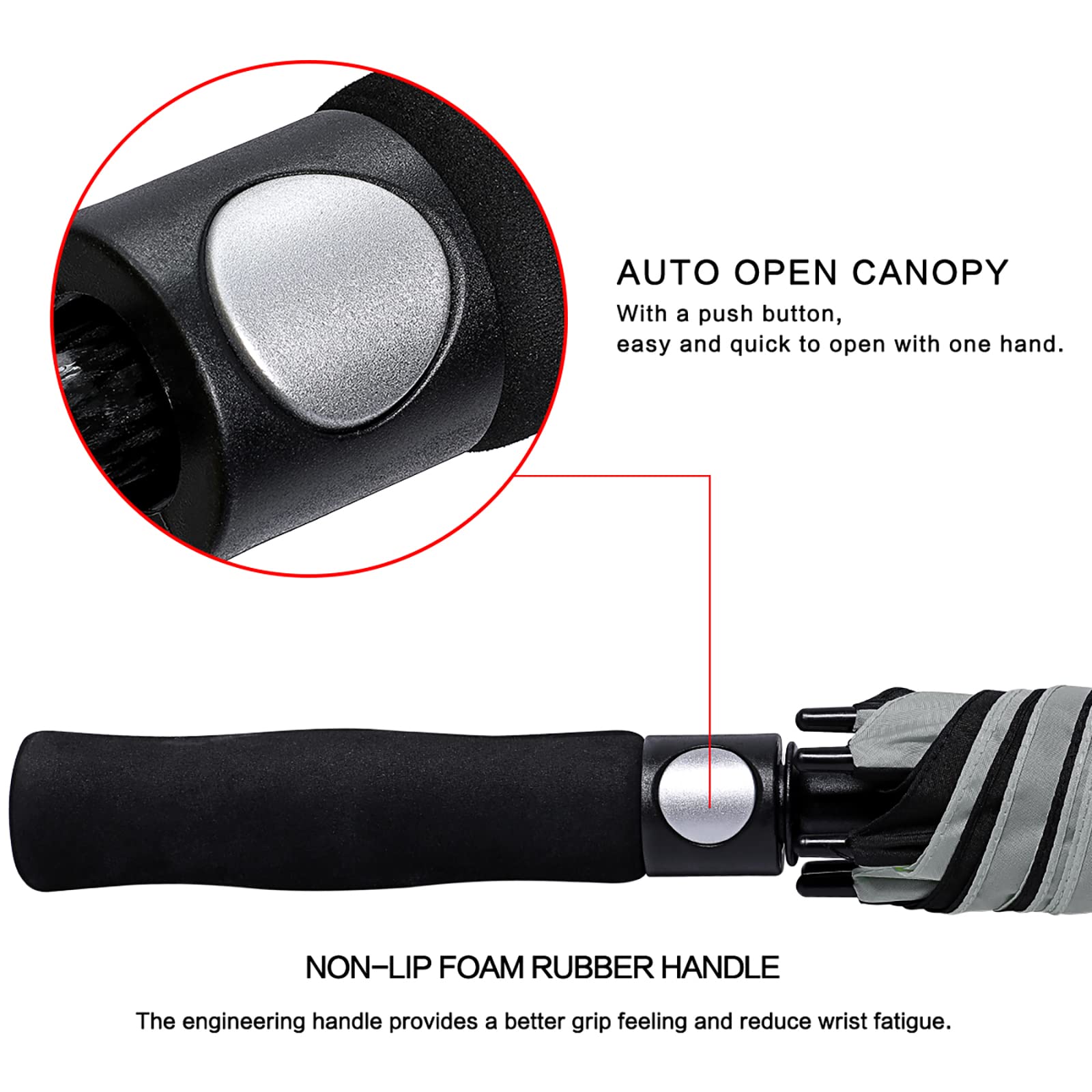 G4Free G4Free Automatic Open Golf Umbrella Double Canopy Vented Stick Umbrellas 