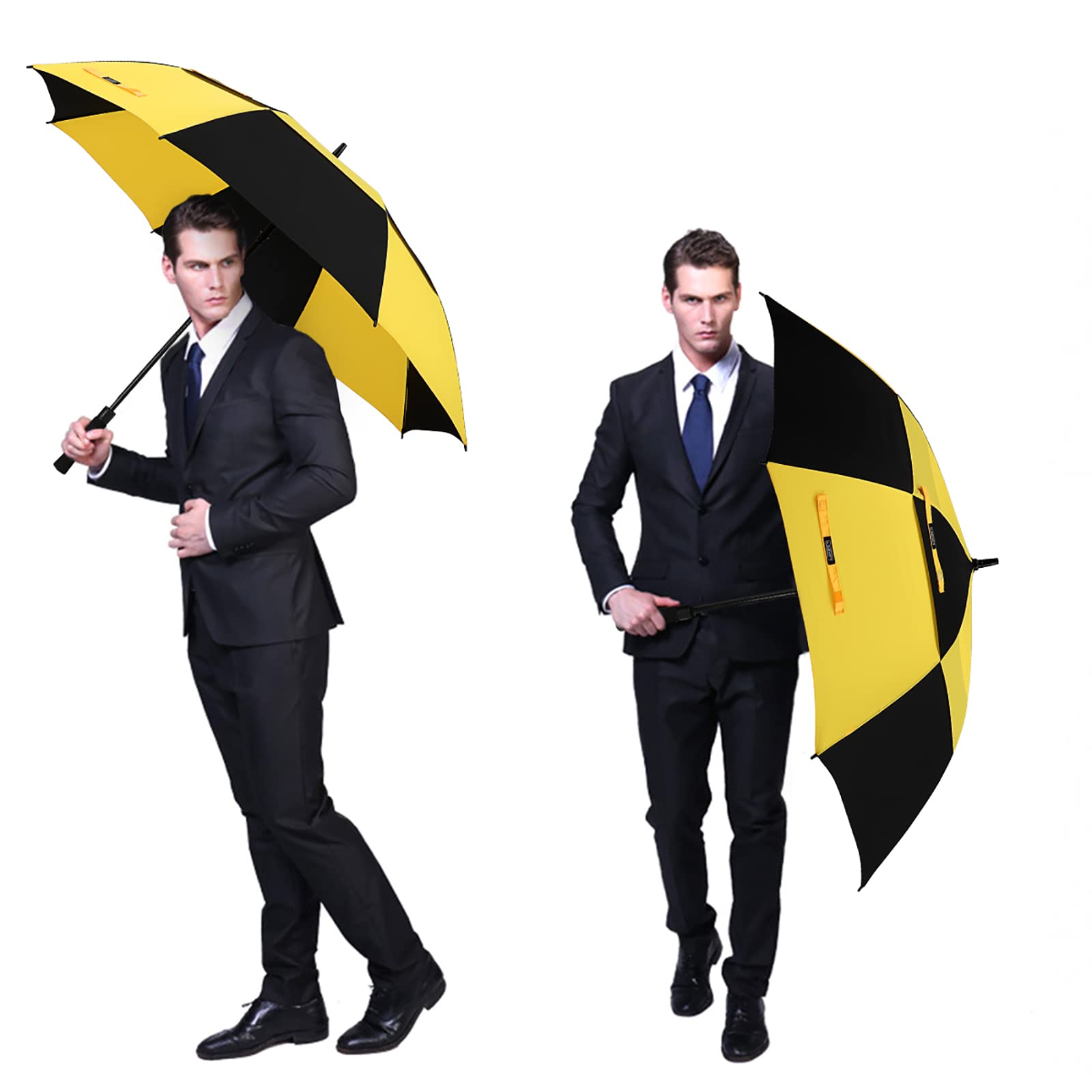 G4Free G4Free Automatic Open Golf Umbrella Double Canopy Vented Stick Umbrellas 