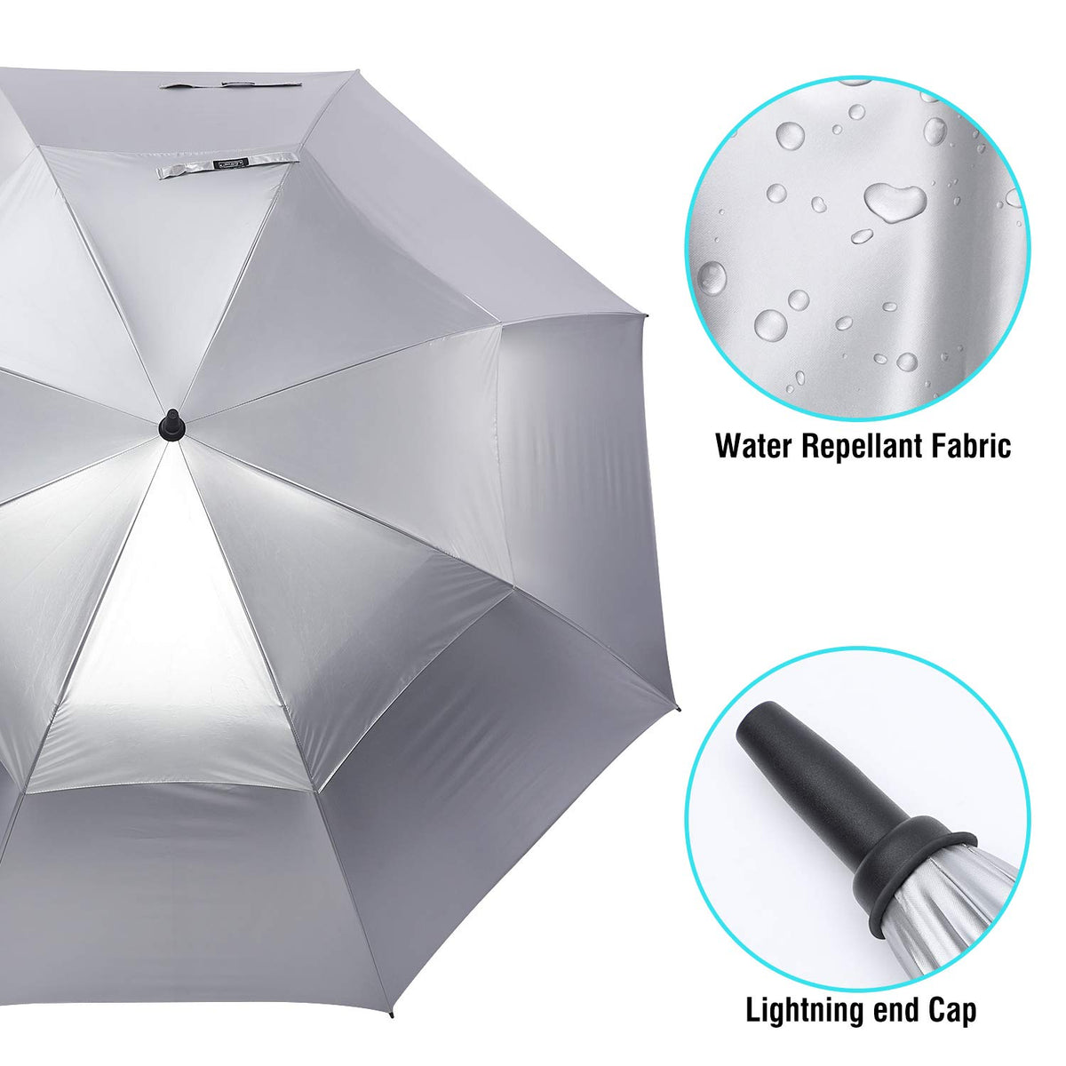 G4Free G4Free 72 Inch Oversized Vented Double Canopy Umbrella for Family 