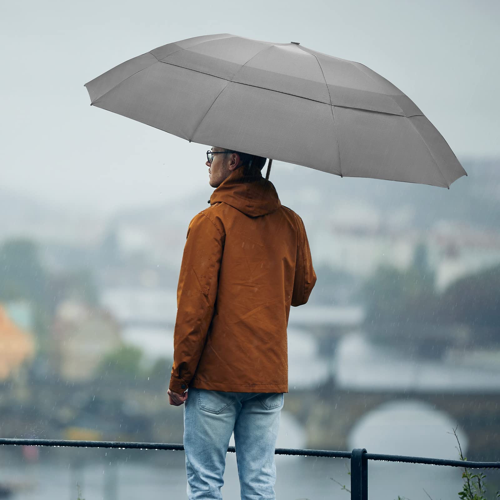 G4Free G4Free 62 Inch Large 10 Ribs Compact Reverse Windproof Umbrella