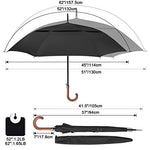G4Free - G4Free 52/62inch Wooden J Handle Auto Open  Golf Umbrella -D02V552A-D02V657A-D02V552B-D02V657B-D02V552J