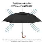 G4Free - G4Free 52/62inch Wooden J Handle Auto Open  Golf Umbrella -D02V552A-D02V657A-D02V552B-D02V657B-D02V552J