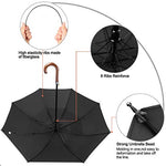 G4Free - G4Free 52/62inch Wooden J Handle Auto Open  Golf Umbrella -D02V552A-D02V657A-D02V552B-D02V657B-D02V552J