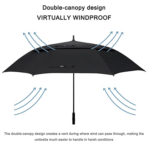 G4Free - G4Free 72 Inch Huge Double Canopy Vented Windproof Stick Umbrellas -D02V716A-D02V716C-D02V716B