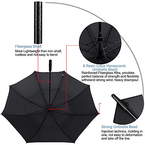 G4Free - G4Free 72 Inch Huge Double Canopy Vented Windproof Stick Umbrellas -D02V716A-D02V716C-D02V716B
