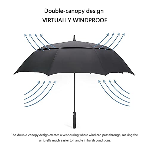 G4Free - G4Free Automatic Open Golf Umbrella Double Canopy Vented Stick Umbrellas -TN22A051A-D02V638A-D01V066A-TN22A051B-D02V638B