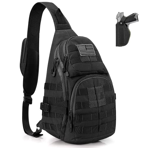 G4Free - G4Free Tactical EDC Military Rover Sling Bag Pack with Pistol Holster -D02V760D-D02V760A-D02V760C