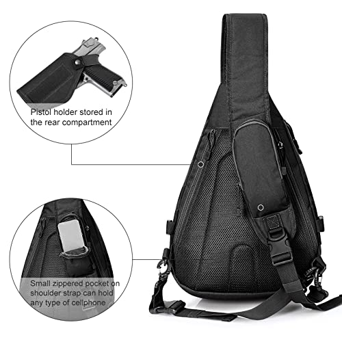 G4Free - G4Free Tactical EDC Military Rover Sling Bag Pack with Pistol Holster -D02V760D-D02V760A-D02V760C