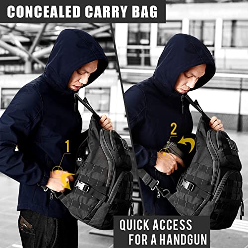 G4Free - G4Free Tactical EDC Military Rover Sling Bag Pack with Pistol Holster -D02V760D-D02V760A-D02V760C