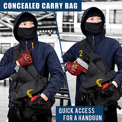 G4Free - G4Free Tactical EDC Sling Bag Backpack with Pistol Holster -D02V759D-D02V759A-D02V759F-D02V759B